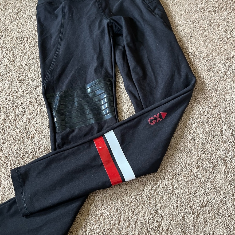 GX by Gwen Stefani Black Leggings with Red and White Accents